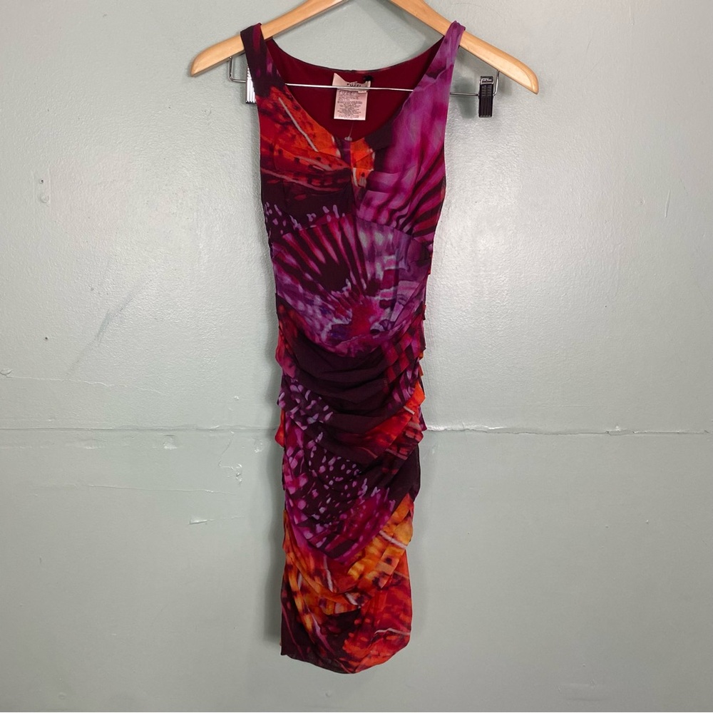 Fuzzi Mesh Sleeveless Bodycon Dress Tie Dye‎ Size XS
